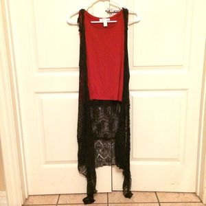 Laced sleeveless coverup