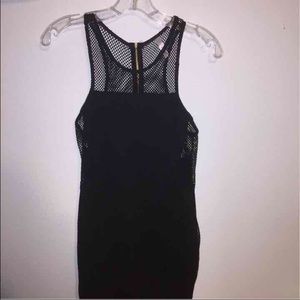 black fish net short dress