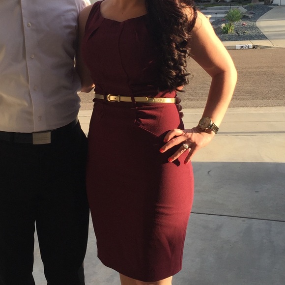 Dress with gold belt