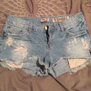 Indigo Rein Distressed Shorts