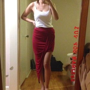 Red Asymmetrical Skirt