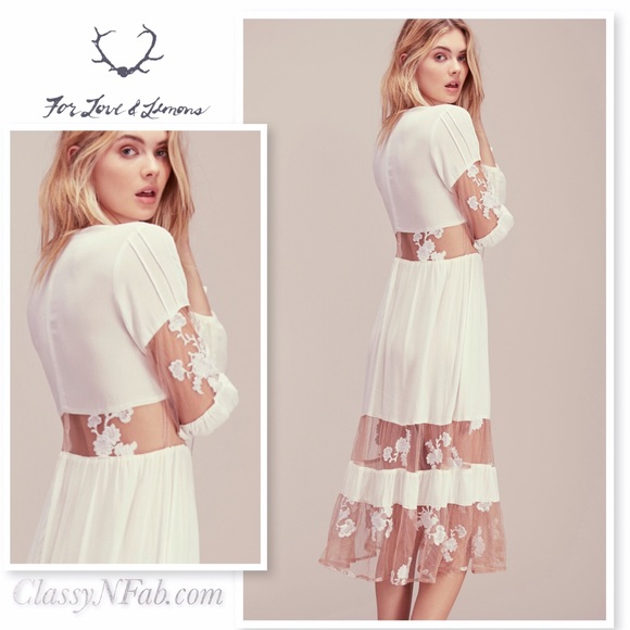 NWT FOR LOVE & LEMONS EVA MIDI DRESS - Picture 3 of 4