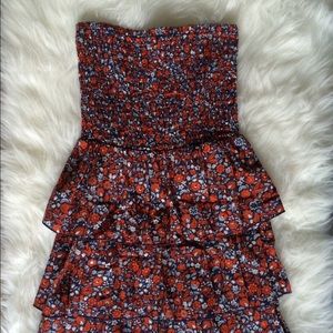 Old Navy Multicolored Strapless Ruffled Dress