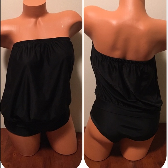 Black/Blue👙Fabulous One-Piece Swim - Picture 3 of 4