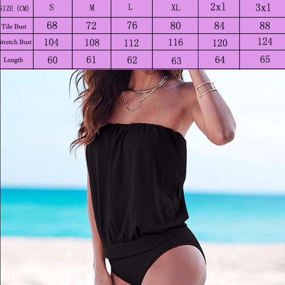 Black/Blue👙Fabulous One-Piece Swim - Picture 4 of 4