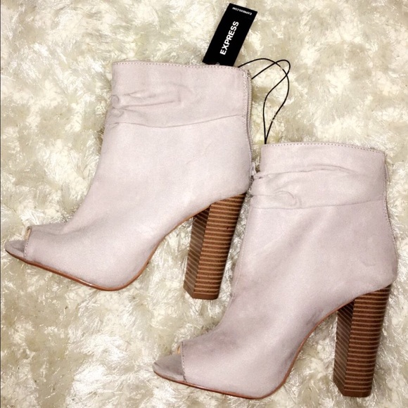 Suede ankle heels