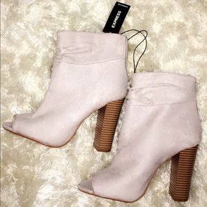 Suede ankle heels