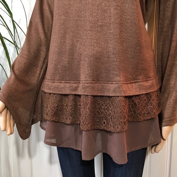 Textured Ruffles Mocha Tunic - Picture 5 of 8