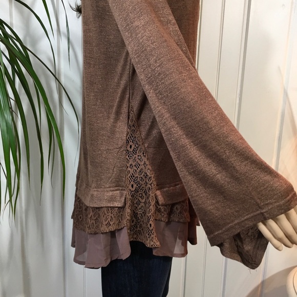 Textured Ruffles Mocha Tunic - Picture 6 of 8