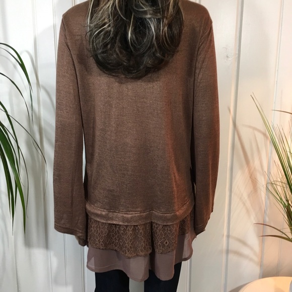Textured Ruffles Mocha Tunic - Picture 7 of 8