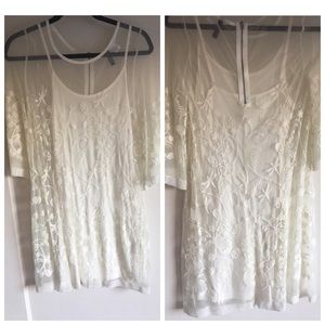 H&M White Lace Tunic Dress