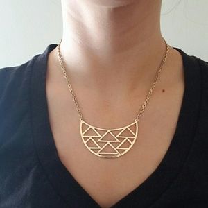 Triangle tribal pendant necklace