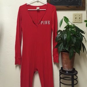 VS PINK Long John Pajamas | Ho Ho Ho
