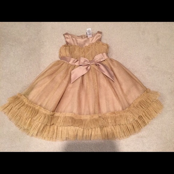 Janie and Jack gold holiday / party dress 2T