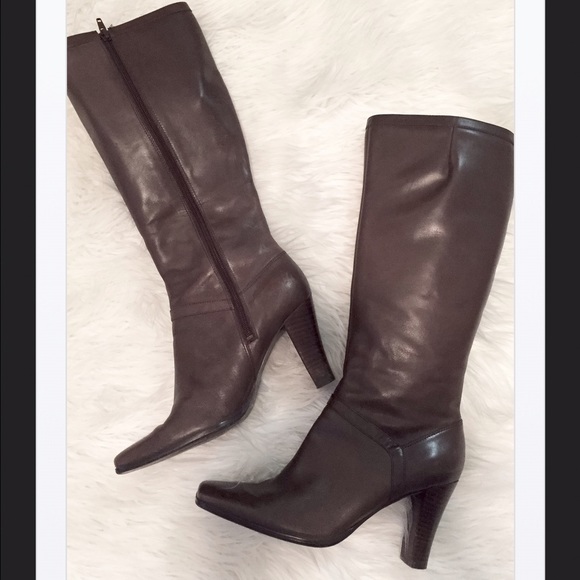 Nine West Shoes - ❌SOLD❌ Nine West Chocolate Leather Boots, 7 1/2