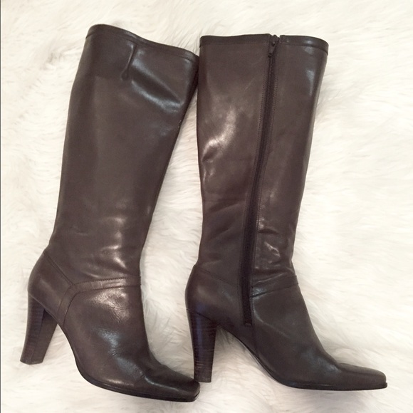 ❌SOLD❌ Nine West Chocolate Leather Boots, 7 1/2 - Picture 2 of 4