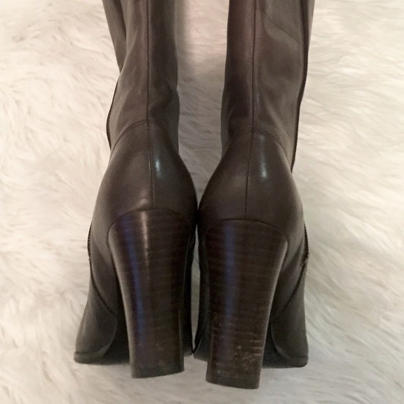 ❌SOLD❌ Nine West Chocolate Leather Boots, 7 1/2 - Picture 3 of 4