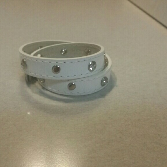 White leather wrap bracelet