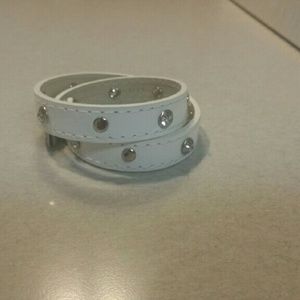 White leather wrap bracelet
