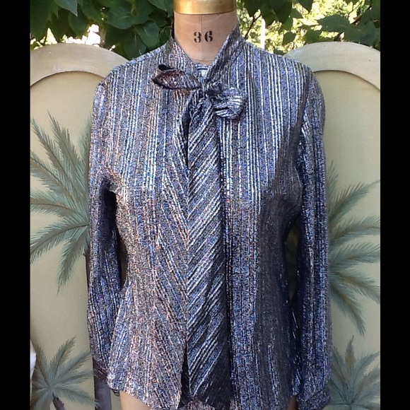 VTG 70s SILVER LUREX BLOUSE