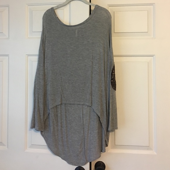 Grey tunic with sparkle elbow patch