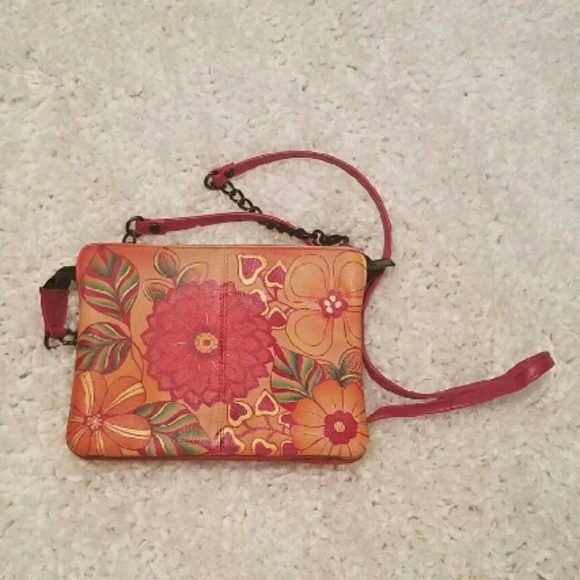 NEW Hand Painted Leather Crossbody ANNA by Anuscka