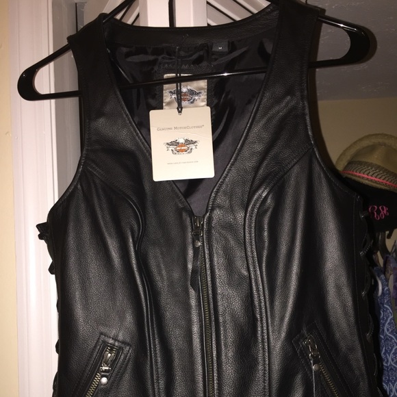 Harley Davidson Black Leather Vest