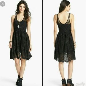 NWT Free People Foil Print Lace Salinas dress