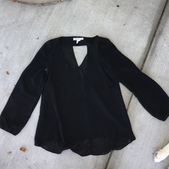 BCBG sheer black top
