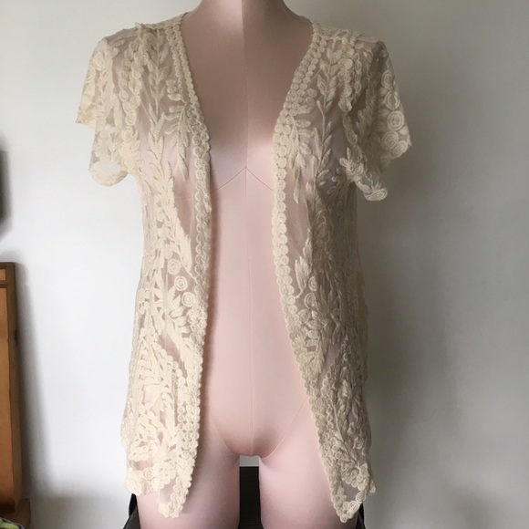 NWOT Short sleeve lace cardigan - Picture 1 of 3