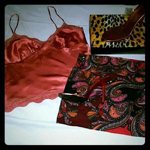 Multi colored paisley mini skirt