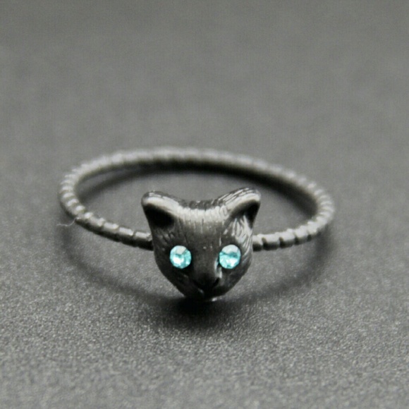 🐱 NWT Black Cat Face Ring - Picture 2 of 3