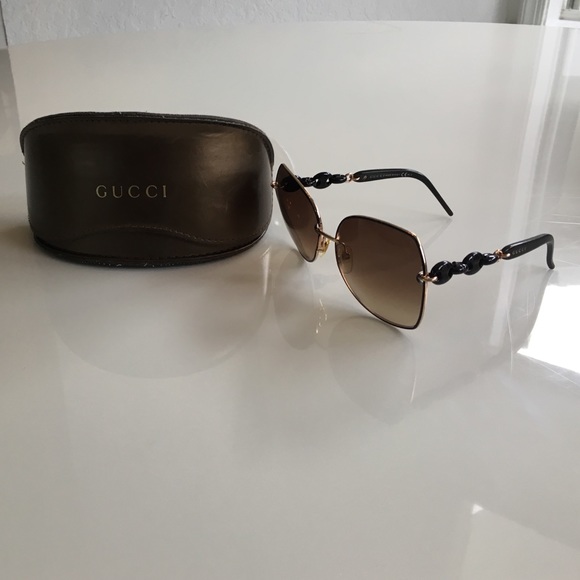 Gucci Sunglasses GG 4202/S Gold and Brown frame