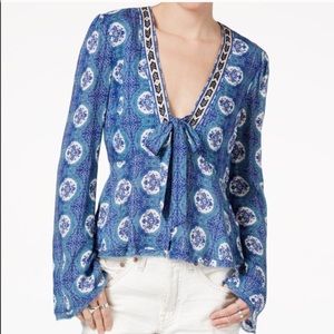 NWT Free People Time of Your Life Printed Top