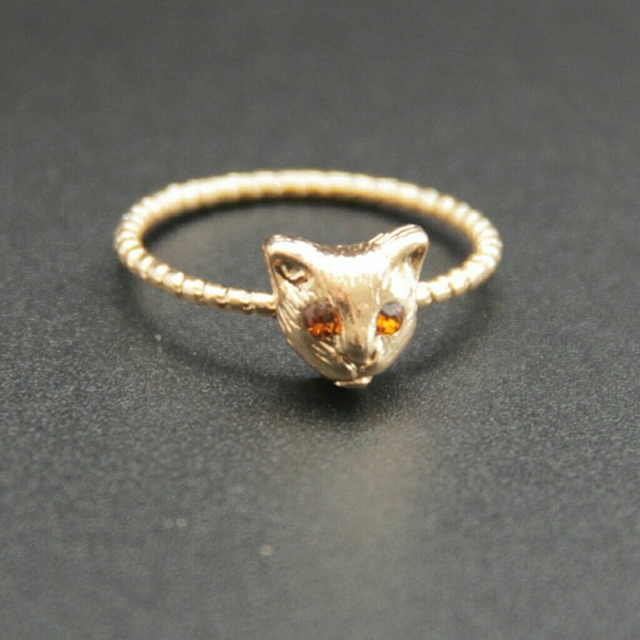 π± NWT Gold Cat Face Ring - Picture 2 of 3