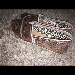 Multicolored Sparkle Toms Women's Sz9