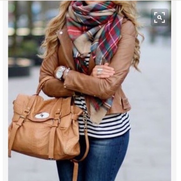 AVAILABLE NOW! Plaid flannel blanket scarf - Picture 3 of 4