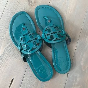 Tory Burch Miller Sandal in Eel (teal)