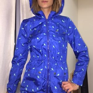 ADORABLE blue bird rain jacket