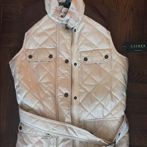 White puffy vest Lauren Ralph Lauren