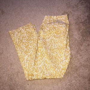 🔴🔴SOLD🔴🔴jcrew mustard print capris