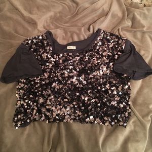Sequin front Hollister crop top size xs