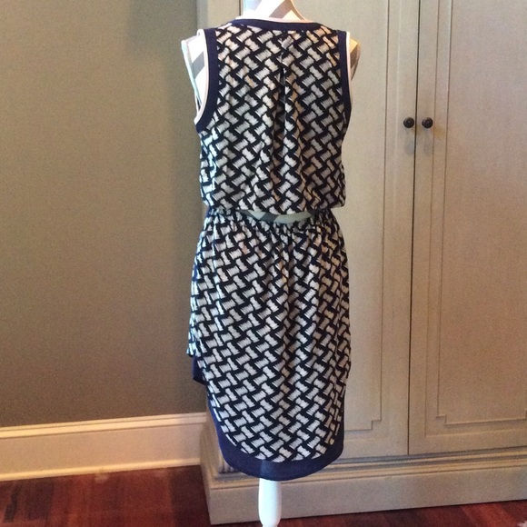 Greylin Navy and Pink Open Back Dress - Picture 3 of 4