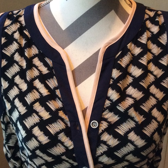 Greylin Navy and Pink Open Back Dress - Picture 4 of 4