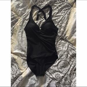 One piece halter swimsuit