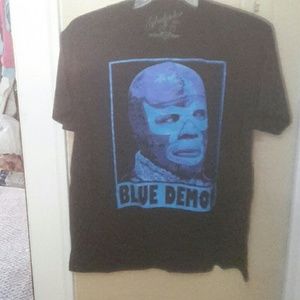 Lucha wrestling T-shirt black with Blue print