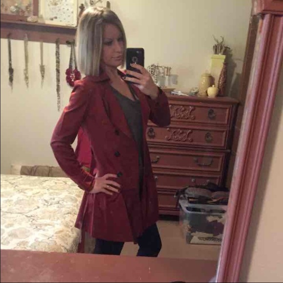 Burnt orange trench coat