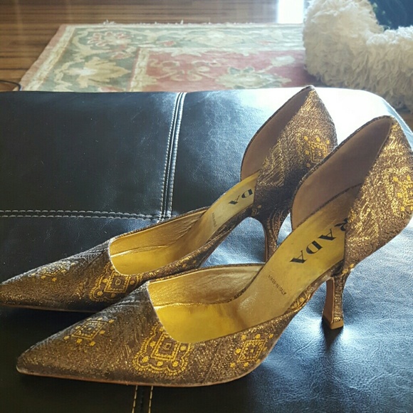 Prada gold tapestry shoe - Picture 2 of 4