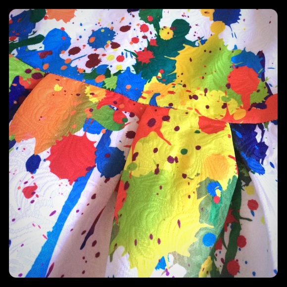 Splatter Paint Jacquard Dress