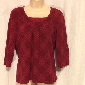 Christopher & Banks Pink Plaid Top M